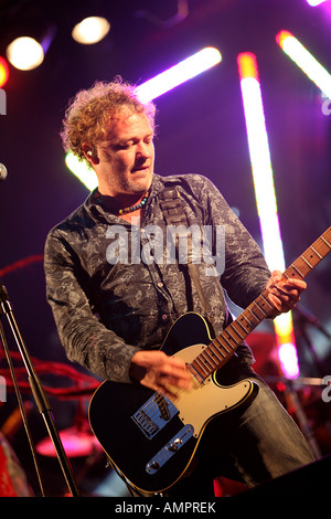 Sänger und Gitarrist Mark Chadwick von den Levellers Wychwood Festival 2007 Stockfoto