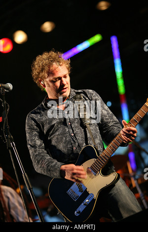Sänger und Gitarrist Mark Chadwick von den Levellers Wychwood Festival 2007 Stockfoto