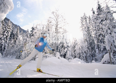 Frau-Langlauf Stockfoto