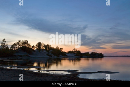 Westlake im Sandbanks Provincial Park nach Sonnenuntergang Ontario Kanada Stockfoto