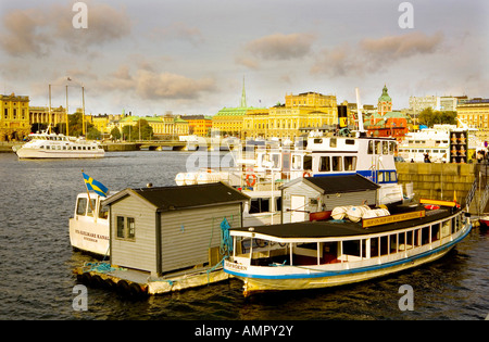 Oper Jakobskyrka und Boote Stockholm Schweden Stockfoto