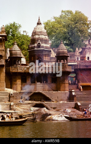 Benares BenariesVaranasi brennen Ghat Indien Uttar Pradesh Asien Stockfoto