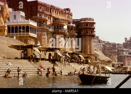 Benares BenariesVaranasi brennen Ghat Indien Uttar Pradesh Asien Stockfoto