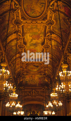 Decke der Halle in Opera Garnier Paris Frankreich Stockfoto