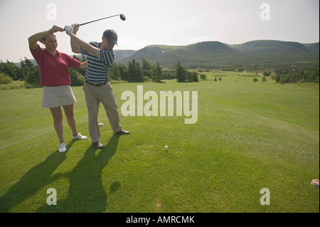 Kanada, Neufundland, West Coast, Codroy Tal, 9-Loch Golfplatz, St. Andrews Na Creige Golf Course Stockfoto