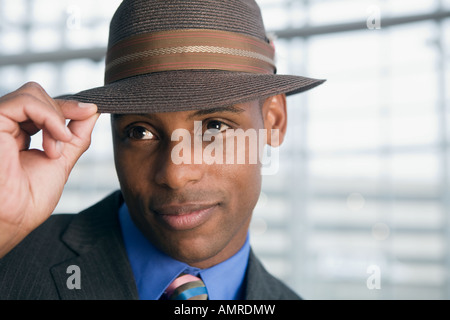 Afrikanischer Mann Kipp Hut Stockfoto