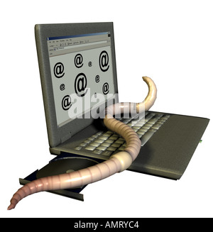 Gefahr der Infektion durch einen Computervirus im internet Stockfoto