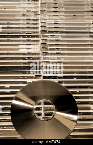 CD und CD-Hüllen Stockfoto