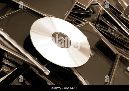 CD auf cd-Covern Stockfoto