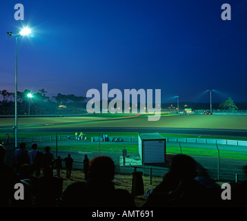 Le Mans-Rennstrecke in der Nacht Stockfoto