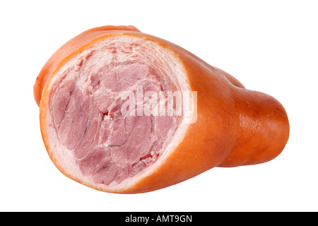 Schwein Schinken Teil isoliert auf weißem Hintergrund Stockfoto