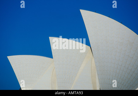Sydney Opernhaus Dach Details vor einem strahlend blauen Himmel Sydney New South Wales NSW Australia Stockfoto