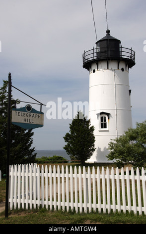 Leuchtturm auf Martha's Vineyard, Cape Cod Stockfoto