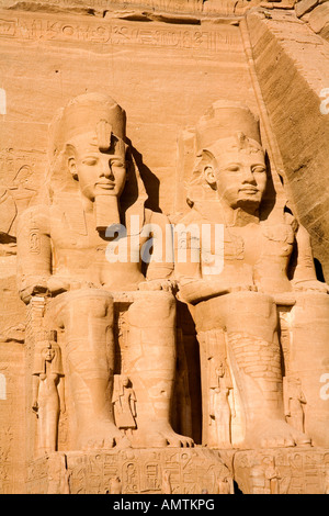 Die archäologische Stätte des Tempels von Abu Simbel Stockfoto