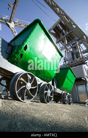 der Kimberley Mine, Diamanten, Edelstein, Afrika, Afric, Sudafrica, Sudafric, Geologie, Herstellung, Bahn, Eisenbahn, Bahn, Transport Stockfoto