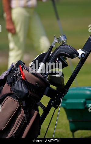 Golf-Clubs auf dem Oliva Nova Golf Course, Club de Golf Oliva Nova in Oliva Nova, ein 18-Loch-Golfplatz Stockfoto