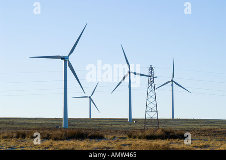 Turbine Windmühle Generatoren Dun Gesetz Windfarm auf Soutra Hill Scottish Borders Region in der Nähe von Edinburgh Stockfoto