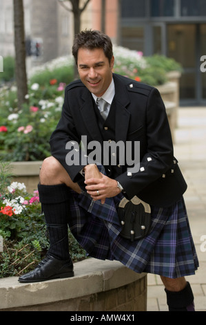 Schauspieler Eric Mccormack in schottischer Tracht Stockfoto