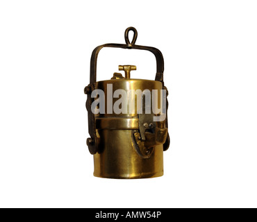 Alten Karbid Grubenlampe. Stockfoto