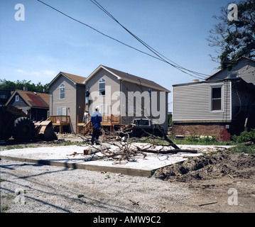 Errichtung von Neubauten in South West Chicago, Illinois. Stockfoto