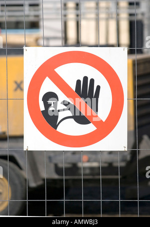 Melden Sie keine Eingang mit dem Symbol einer Abwendung Hand Stockfoto