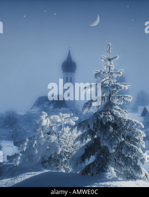 DE - Bayern: Winter in Irschenberg Stockfoto