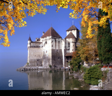 CH - Waadt: Chateau de Chillon am Genfer See Stockfoto