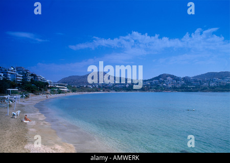 Strand-Szene-Vouliagmeni Attika-Griechenland Stockfoto