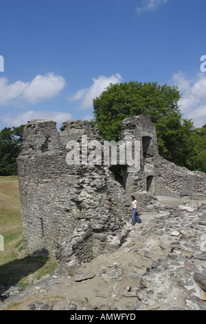 Newcastle Emyln Burgruine Stein Wände Carmathanshire Wales Stockfoto