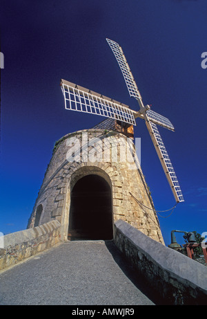 St. Croix USVI U.S. Vereinigte Staaten Jungferninseln alte Windmühle mit Klinge Laune Plantage Stockfoto