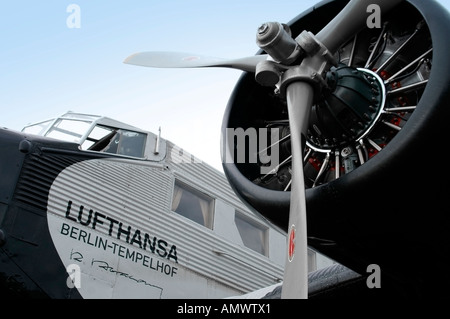 Junkers Ju 52 Cockpit, Kabine und motor Stockfoto