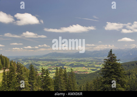 Ansicht von Alpspitz Moutain oben, Nesselwang, Allgäu, Bayern, Deutschland Stockfoto