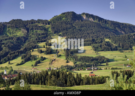 Blick auf Alpspitz Berg, Nesselwang, Allgäu, Bayern, Deutschland Stockfoto