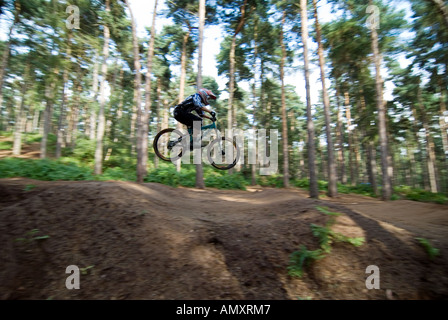 Bild CREDIT DOUG BLANE Betten Fat Trax Mountainbike im Bikepark bei Rowney Warren Chicksands Bedfordshire Stockfoto