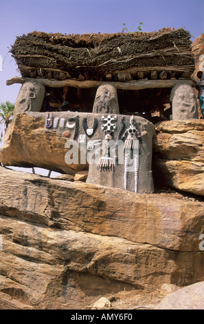 Dogon Dorf Toguna - Treffpunkt für die Dorfältesten, Mali Stockfoto