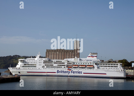 Bretagne-Fähre in Millbay Docks Plymouth Stockfoto