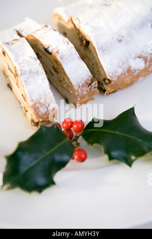 Christstollen Weihnachtsstollen traditionelles Essen festliche Stockfoto