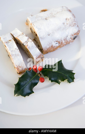 Christstollen Weihnachtsstollen Stockfoto