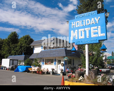 USA, Idaho, Coeur d ' Alene. Holiday Motel und Zeichen. Stockfoto