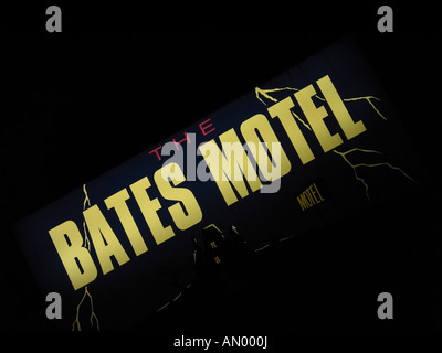 USA, Idaho, Coeur d ' Alene. Bates Motel nächtliche Sign. Stockfoto