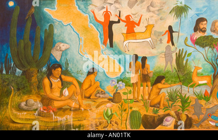 Mexiko Baja California Todos Santos Wandbild entlang einer Hauptstraße der Stadt Stockfoto