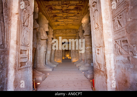 Die archäologische Stätte der Tempel von Ramses 11 in Abu Simbel Stockfoto