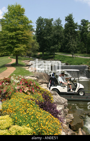 Alabama Madison County, Huntsville, Hampton Cove Golfplatz, Sport, Sportler, Erholung, Spiel, Landschaft, Design, Golf, Können, Fahren, Putting, Grün, Sand-tra Stockfoto
