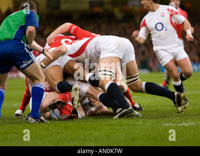 Hausruck während des Wales England Spiels im Millennium Stadium am 17. März 2007 Stockfoto