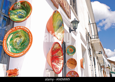 Typisch andalusische Keramik in Aracena, Sierra de Aracena, Andalusien, Spanien Stockfoto