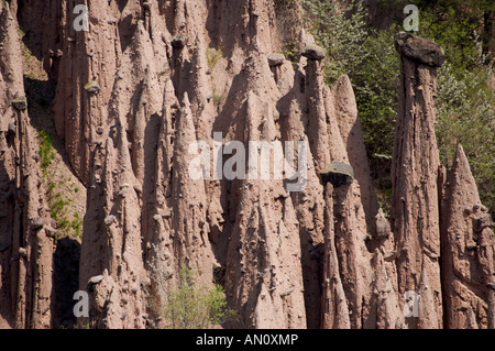 Erdpyramiden in Mittenberg, Italien, Südtirol, verklagt Tirol, Europa, Europa 2006. Stockfoto