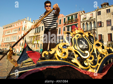 Gondoliere Venedig Italien Stockfoto