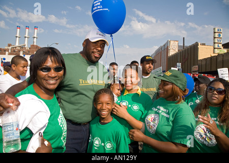 Detroit Bürgermeister Kwame Kilpatrick mit Mitgliedern der union am Tag der Arbeit Stockfoto