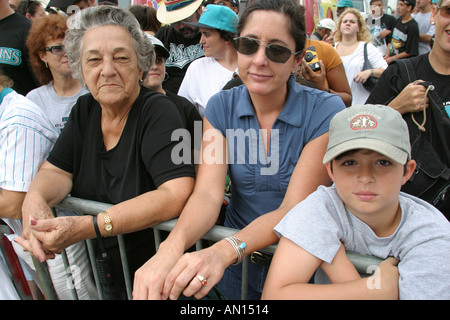 Miami Florida, Flagler Street, Florida Marlins Major League Baseballweltmeister, Fans feiern, Banner, Parade, kulturelles Ereignis, Tradition, Aktivität Stockfoto