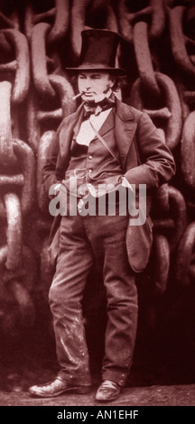 Isambard Kingdom Brunel dem berühmten englischen viktorianischen Ingenieur und Erfinder in legendären pose Stockfoto